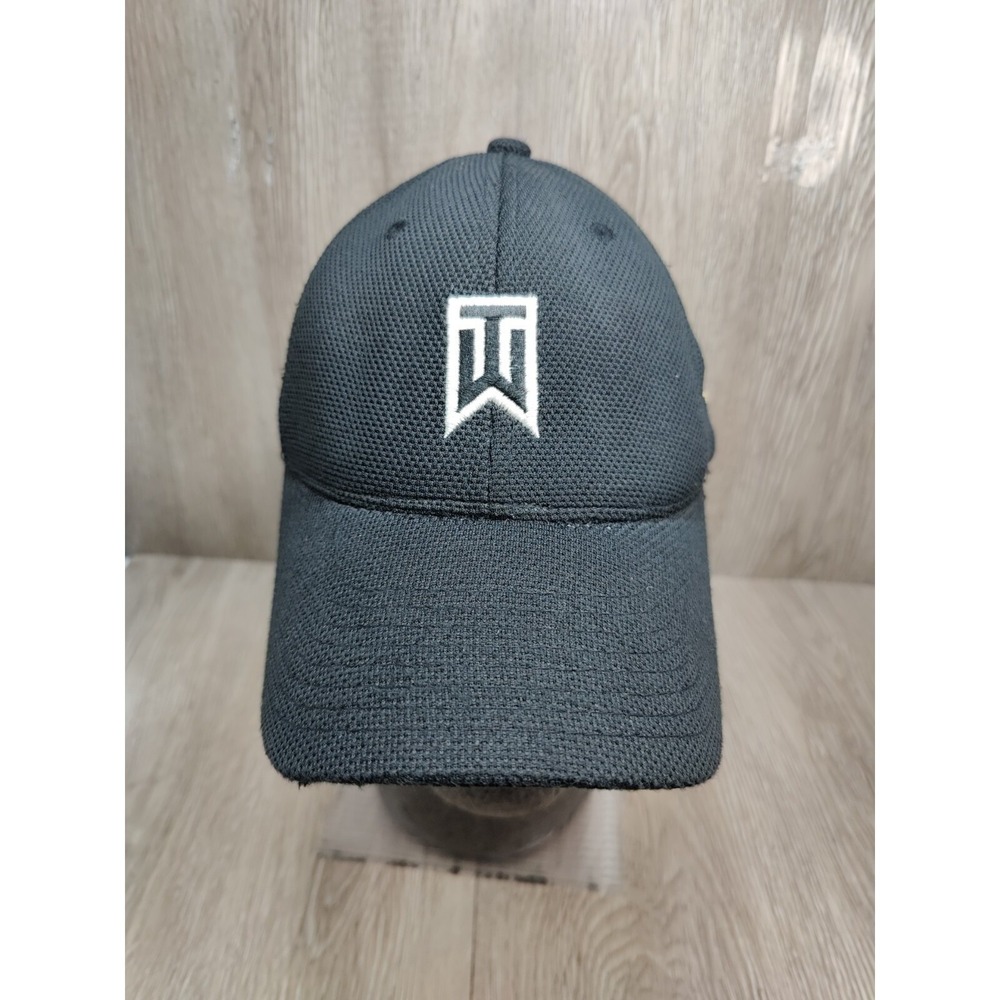 Tiger Woods Nike Hat Black Golf One Flex‎ fit Vintage 2005